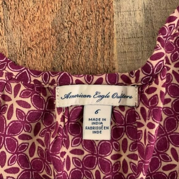 American eagle womens purple and cream floral cami camisole with bead accents -6 - Picture 3 of 9